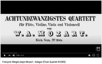 Mozart : Adagio (Flute Quartet)